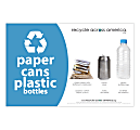 Recycle Across America Paper, Cans And Plastic Standardized Recycling Label, PCP-5585, 5 1/2" x 8 1/2", Light Blue 1 thumbnail image