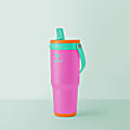 Base Brands Spill-Proof Tumbler With Handle, 24 Oz, Pink 1 thumbnail image