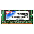 Patriot Signature DDR2 2GB CL6 PC2-6400 (800MHz) SODIMM - For Notebook - 2 GB (1 x 2GB) - DDR2-800/PC2-6400 DDR2 SDRAM - CL6 - 1.80 V - Non-ECC - Unbuffered - 200-pin - SoDIMM