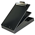 Saunders Aluminum Bottom Opening Form Holder - 1" Clip Capacity - Stationary - Bottom Opening - 8 1/2" x 12" - Aluminum - Black - 1 Each 1 thumbnail image