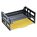 Universal® Plastic Side Load Desk Trays, 30% Recycled, Black, Pack Of 2 1 thumbnail image