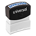 Universal® Pre-Inked Message Stamp, Approved, 1 11/16" x 9/16" Impression, Blue 1 thumbnail image