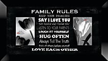 PTM Images Photo Frame, Family Rules, 22"H x 1 1/4"W x 12"D, Black