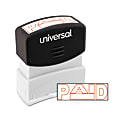 Universal® Pre-Inked Message Stamp, Paid, 1 11/16" x 9/16" Impression, Red