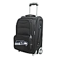 Denco Nylon Expandable Upright Rolling Carry-On Luggage, 21"H x 13"W x 9"D, Seattle Seahawks, Black