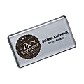 The Mighty Badge™ Name Badge Kit For Laser Printers, 1 1/2" x 3", Silver, Pack Of 10