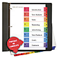 Universal 24802 TOC Index Divider - Printed 1-8 - 8.5" x 11" - 6 Set - White Divider - Multicolor Tab 1 thumbnail image