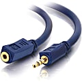 C2G 6ft Velocity 3.5mm M/F Stereo Audio Extension Cable - Mini-phone Male - Mini-phone Female - 6ft - Blue