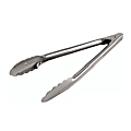 Admiral Craft Stainless-Steel Hinged Spring Tongs, 9 1/2", Silver
