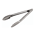Admiral Craft Stainless-Steel Hinged Spring Tongs, 9 1/2", Silver 1 thumbnail image