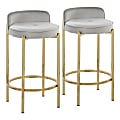 LumiSource Chloe Counter Stools, Silver/Gold, Set Of 2 Stools 1 thumbnail image