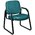 OFM Deluxe Anti-Microbial Vinyl Guest Chair, Green/Black