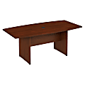 Bush Business Furniture 72"W x 36"D Boat Shaped Conference Table with Wood Base, Hansen Cherry, Standard Delivery