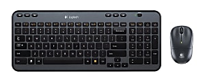 Logitech® MK360 Wireless Straight Full-Size Keyboard & Ambidextrous Optical Mouse, Black 1 thumbnail image