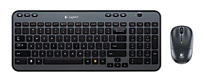 Logitech® MK360 Wireless Straight Full-Size Keyboard & Ambidextrous Optical Mouse, Black