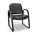 OFM Deluxe Anti-Microbial Vinyl Guest Chair, Blue/Black