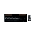 Logitech® Wireless Keyboard & Mouse, Straight Compact Keyboard, Black, Right-Handed Laser Mouse, MK750