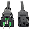 Tripp Lite Hospital Medical Power Cord 10A 18AWG 5-15P IEC-320-C13 15' 15ft, P006015HG10 1 thumbnail image