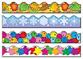 Carson-Dellosa Scalloped Borders Sets, Snowflake/Colored Leaves/Smiley Faces/Colorful Stars, Multicolor, Pre-K - Grade 8, Pack Of 4 1 thumbnail image