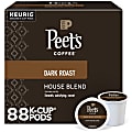 Peet's Coffee House Blend Keurig Single Serve K-Cup Pods, Dark Roast, Pack Of 88 Pods 1 thumbnail image