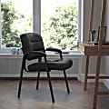 Flash Furniture LeatherSoft Executive Side Reception Chair with Powder Coated Frame, Black/Black 1 thumbnail image