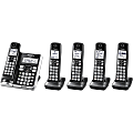 Panasonic® Link2Cell DECT 6.0 Cordless Telephone With Answering Machine And Dual Keypad, 5 Handsets, KX-TGF575S 1 thumbnail image