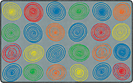 Flagship Carpets Circles Rug, Rectangle, 7' 6" x 12', Gray/Multicolor