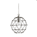 Elegant Designs 1-Light Hexagon Pendant Light, 60 Watt, Brushed Nickel