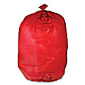 Unimed Red Biohazard Waste Bags, 30-33 Gallons, Box Of 50
