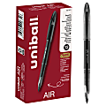 uni-ball® AIR™ Rollerball Pen, Medium Point, 0.7 mm, Black Barrel, Black Ink, Pack Of 12