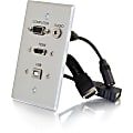 C2G HDMI, VGA, 3.5mm Audio and USB Pass Through Wall Plate - Single Gang - 1-gang - Aluminum - 1x HDMI Port(s) - 39707 1 thumbnail image