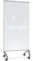 Ghent Pointe Magnetic Mobile Dry-Erase Glassboard, 76-1/2” x 36-3/16”, White, Silver Metal Frame