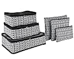 GNBI 6-Piece Packing Cubes And Pouches Set, Black/White