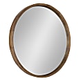 Uniek Kate And Laurel Hutton Round Mirror, 30”H x 30”W x 2-1/4”D, Rustic Brown