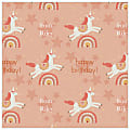 Custom Full-Color Gloss Finish Wrapping Paper, Standard Roll, 7' x 29-1/4", Blush Pink Birthday Rainbows And Unicorns 1 thumbnail image