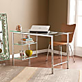 SEI Furniture Oslo Chrome & Glass 48"W Writing Desk, Chrome/Clear