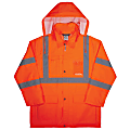 Ergodyne GloWear® 8366 Lightweight Type R Class 3 High-Visibility Rain Jacket, Small, Orange