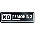 HeadLine No Smoking Window Sign - 1 Each - No Smoking Print/Message - 8.5" Width x 2.5" Height - Rectangular Shape - Self-adhesive, Removable - White, Clear