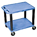 H. Wilson 26" Plastic Utility Cart, 26"H x 24"W x 18"D, Blue/Black