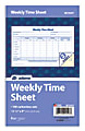 Adams® Weekly Time Sheet, 2-Part, 9" x 5 1/2", White, Pack Of 100