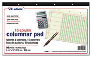 Adams® Analysis Pad, 14" x 8 1/2", 50 Pages (50 Sheets), 10 Columns, Green 1 thumbnail image