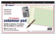 Adams® Analysis Pad, 14" x 8 1/2", 50 Pages (50 Sheets), 12 Columns, Green 1 thumbnail image