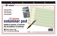 Adams® Analysis Pad, 14" x 8 1/2", 50 Pages (50 Sheets), 12 Columns, Green