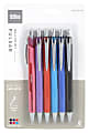 Office Depot® Brand Pulsar Advanced Ink Ballpoint Pens, Conical/Medium Point, 0.8 mm, Fashion Assorted Barrel Colors, Assorted Ink Colors, Pack Of 6