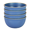 Gibson Home Rockabye 4-Piece Melamine Cereal Bowl Set, 6-1/8”, Blue 1 thumbnail image