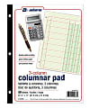Adams® Analysis Pad, 8 1/2" x 11", 100 Pages (50 Sheets), 3 Columns, Green 1 thumbnail image