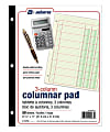 Adams® Analysis Pad, 8 1/2" x 11", 100 Pages (50 Sheets), 3 Columns, Green
