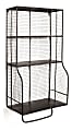 Linon Tate Home Office Metal Wall Organizer, 34"H x 16-7/8"W x 9-3/5"D, Black