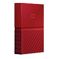 WD My Passport® 3TB Portable External Hard Drive, Red
