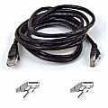 Belkin 7ft Copper Cat5e Cable - 24 AWG Wires - Black - RJ-45 Male Network - RJ-45 Male Network - 7ft - Black